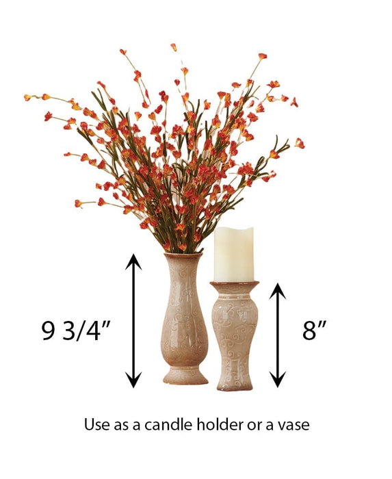 Signature HomeStyles Vases Ceramic Candle Vase 2-pc Set