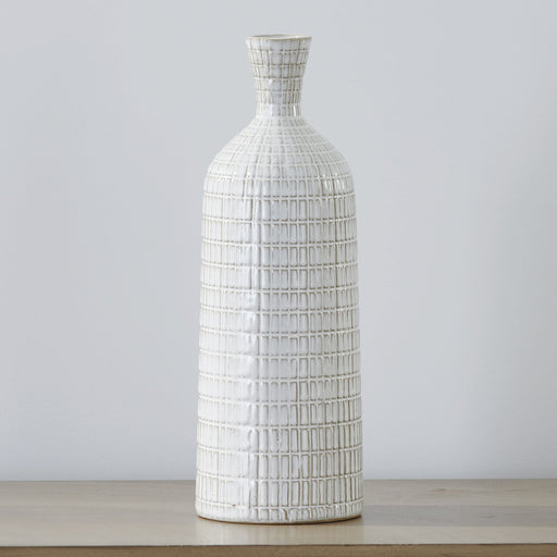 Signature HomeStyles Vases Stripe Textured Ceramic Vase