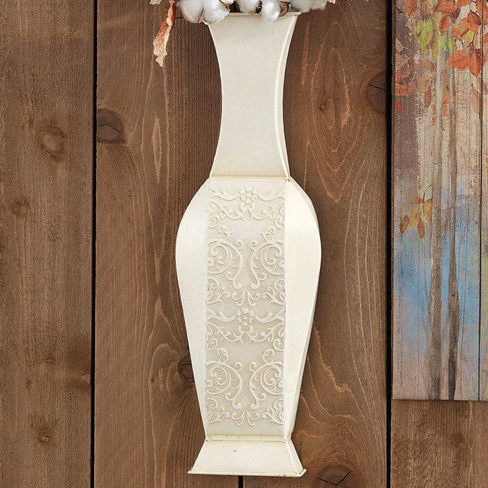 Signature HomeStyles Wall Accents Antique Cream Aurora Wall Pocket/Vase