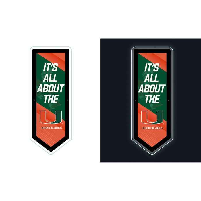 Signature HomeStyles Wall Accents University of Miami NCAA LED Pennant