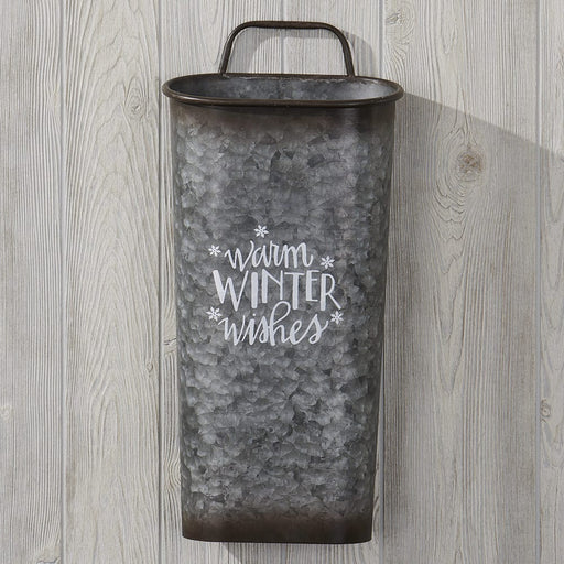 Signature HomeStyles Wall Accents Warm Winter Wishes Metal Wall Pocket