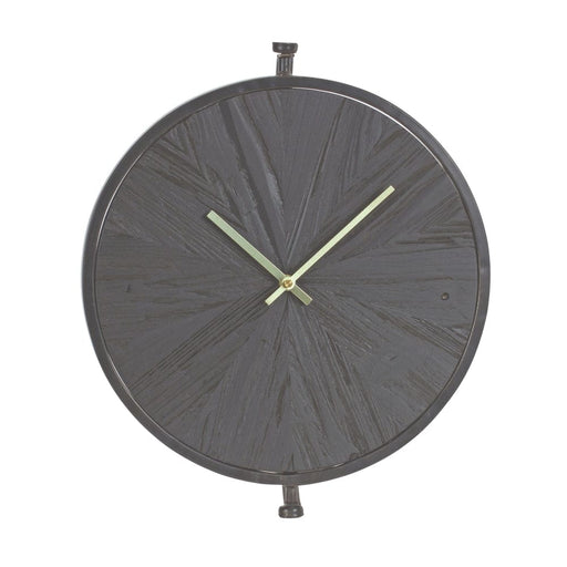 Signature HomeStyles Clock Modern Wood Wall Clock with Suspended Stand