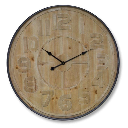 Signature HomeStyles Clock Oversized Wooden Wall Clock with Metal Frame