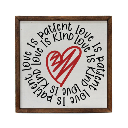 Signature HomeStyles Wall Sign Love is Patient Red Heart Wall Sign