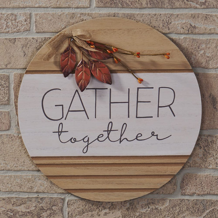 Signature HomeStyles Wall Signs Round Gather Together Wood Sign