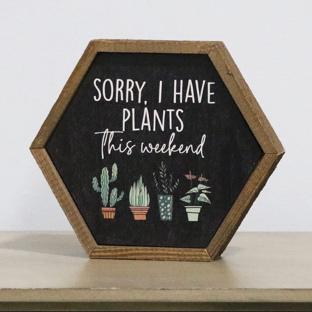 Signature HomeStyles Wall Signs Sorry I Have Plants Wood Sign