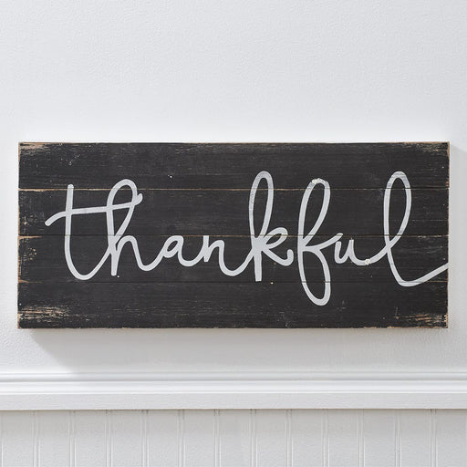 Signature HomeStyles Wall Signs Thankful Wood Plank Sign