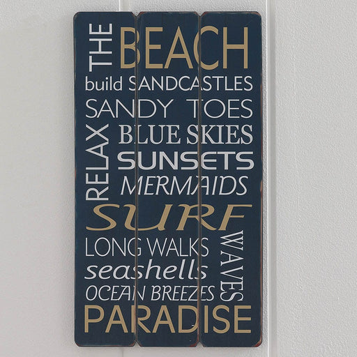 Signature HomeStyles Wall Signs The Beach Wood Sign