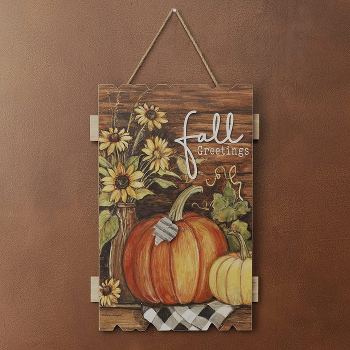 Signature HomeStyles Wall Signs Fall Greetings Wood Harvest Sign